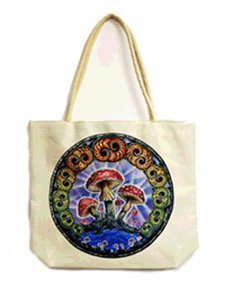 Techno Jute Mushrooms Tote Bag